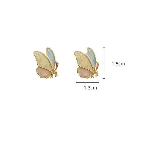 aretes mariposa dropped oil pastel - Imagen 6