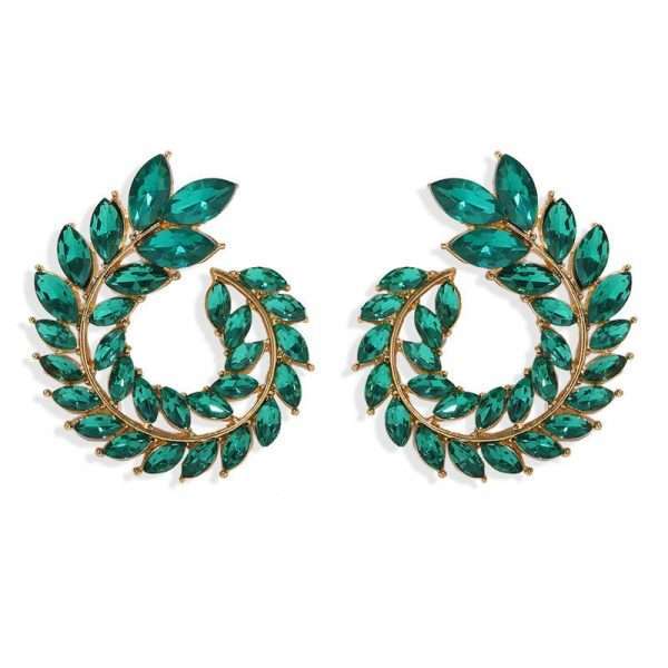 aretes hojas romanas verdes - Imagen 2