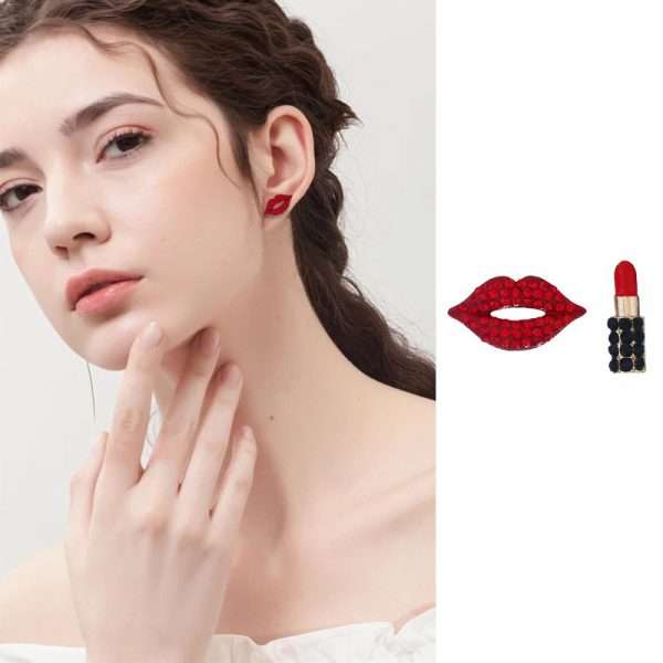 aretes lips and lipstick - Imagen 4