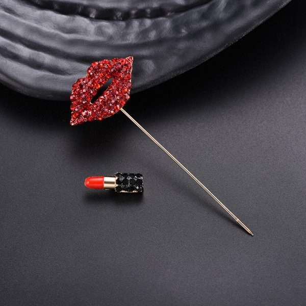 broche lips and lipstick - Imagen 3