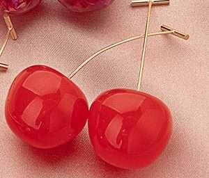 aretes cerezas esmaltadas