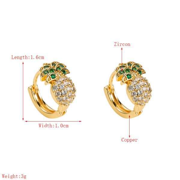 aretes argollas mini piña - Imagen 6