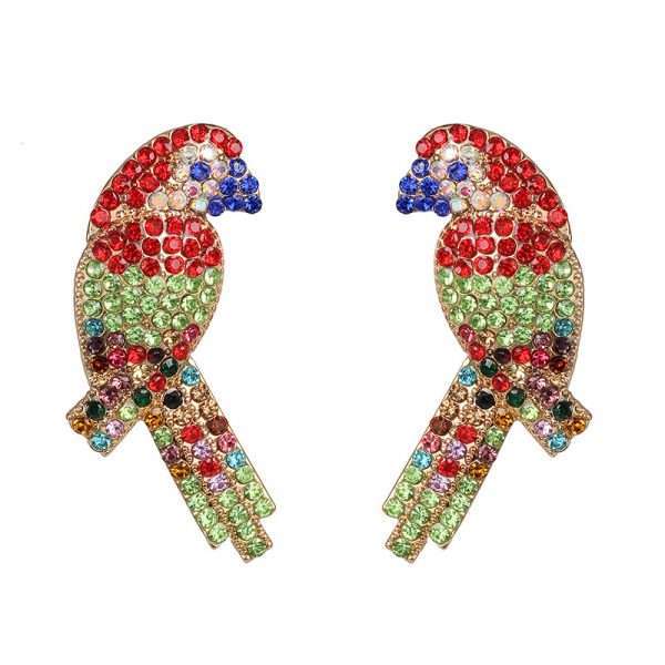 aretes birds rojos