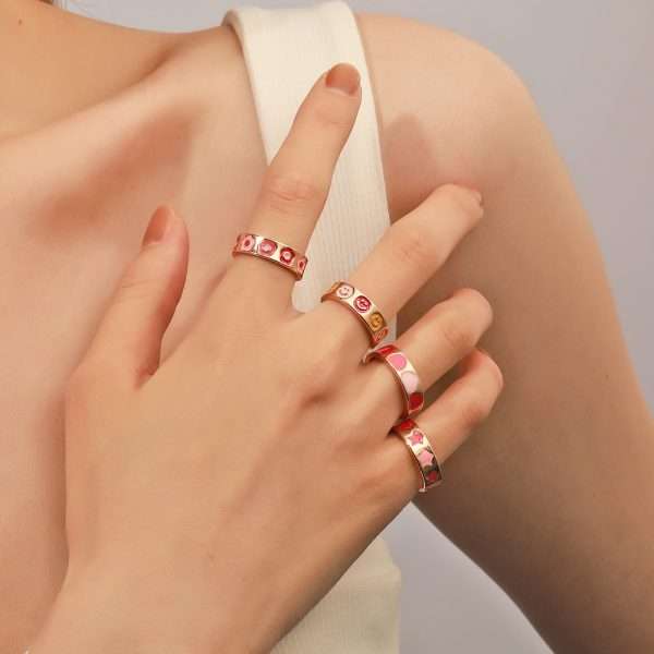 anillo cintillo pink heart - Imagen 2