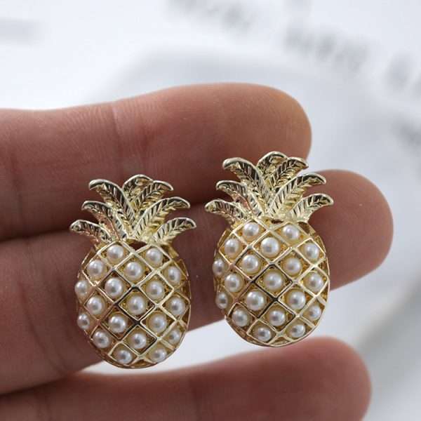 aretes perlas piña - Imagen 2