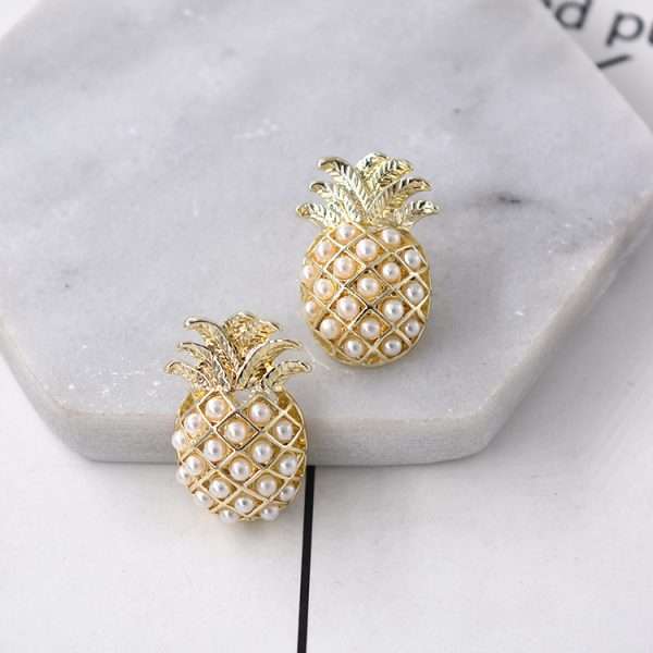 aretes perlas piña