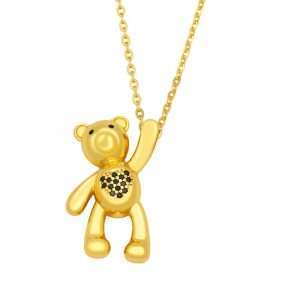 cadena teddy bear blue heart