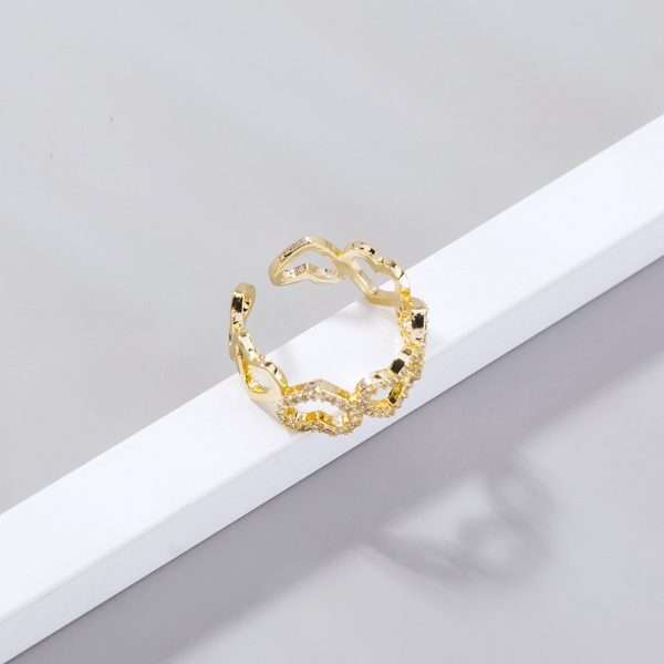anillo corazones trenzados golden - Imagen 4
