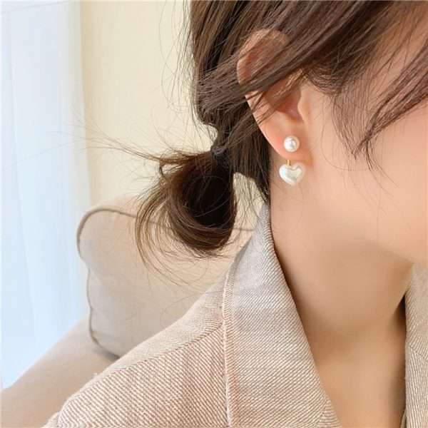aretes corazones perla - Imagen 7