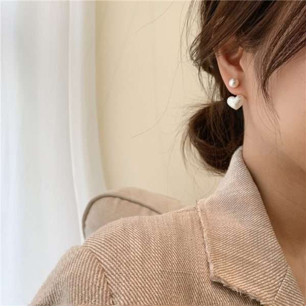 aretes corazones perla - Imagen 3