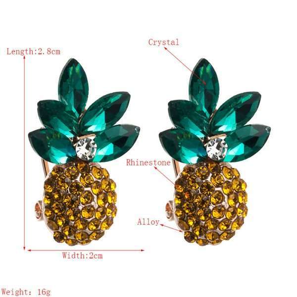 aretes pina pineaple silver - Imagen 3