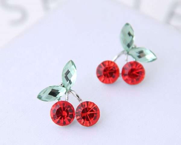 aretes cherry mini zircon - Imagen 3