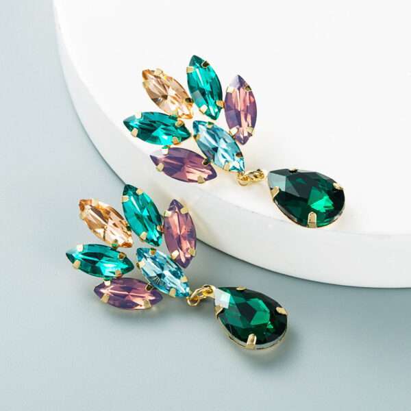 aretes gota verde