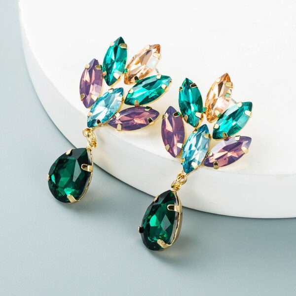 aretes gota verde - Imagen 2