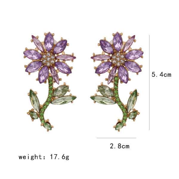 aretes rositas pink purpple flores - Imagen 6