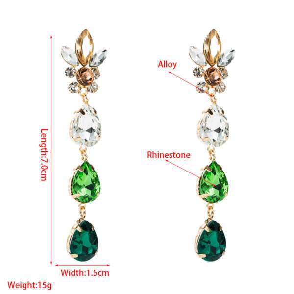 aretes cristal gotas verdes - Imagen 6