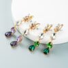 aretes cristal gotas lila - Imagen 2
