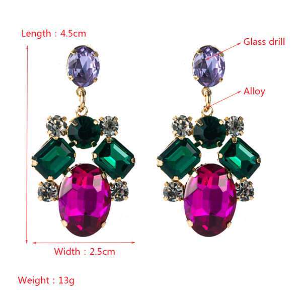 aretes barrocos rhinestones verdes - Imagen 3