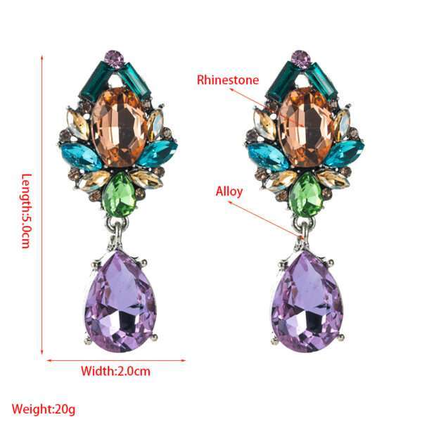 aretes cristales gota barroca lila - Imagen 7