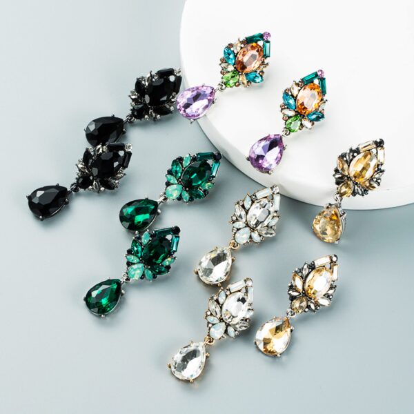 aretes cristales gota barroca lila - Imagen 6