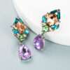 aretes cristales gota barroca lila - Imagen 5