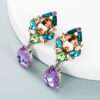 aretes cristales gota barroca lila - Imagen 4