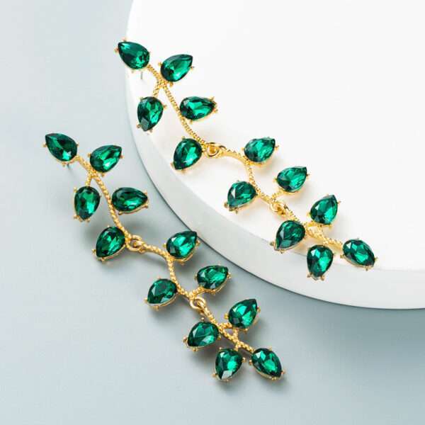 aretes diamond leaf verdes