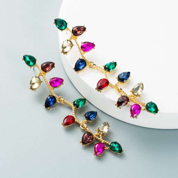 aretes diamond leaf colores - Imagen 4