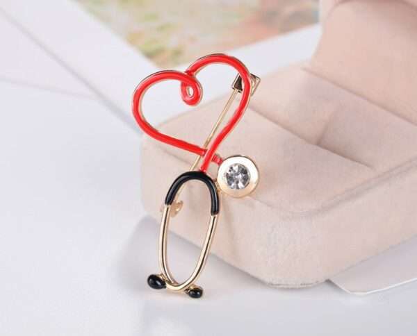 broche estetoscopio red heart - Imagen 7