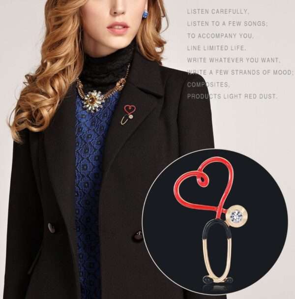 broche estetoscopio red heart - Imagen 5