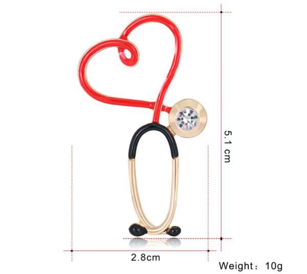 broche estetoscopio red heart - Imagen 9