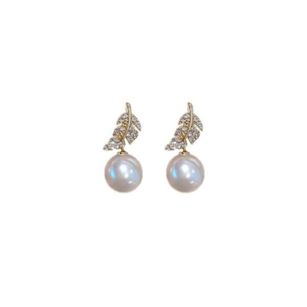 aretes hojitas perla