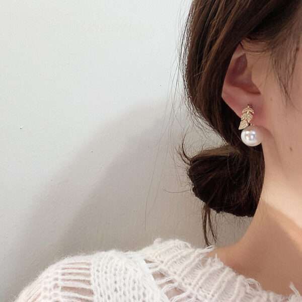 aretes hojitas perla - Imagen 9