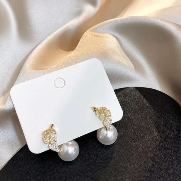 aretes hojitas perla - Imagen 7