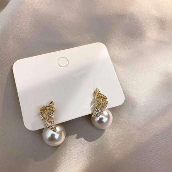 aretes hojitas perla - Imagen 5