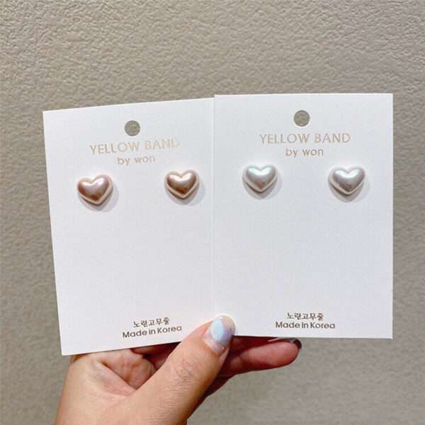aretes corazones blancos - Imagen 7
