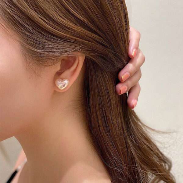 aretes corazones blancos - Imagen 5