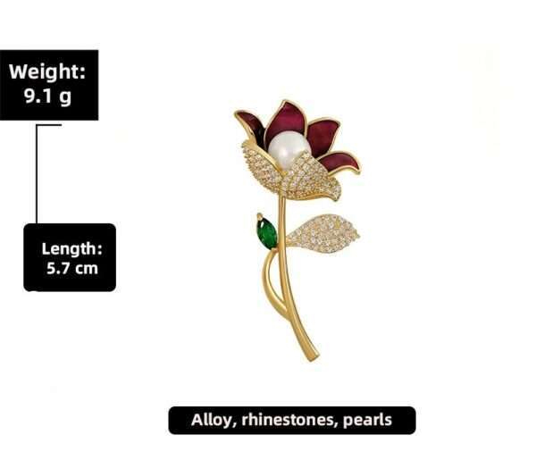 broche pearl flower - Imagen 10