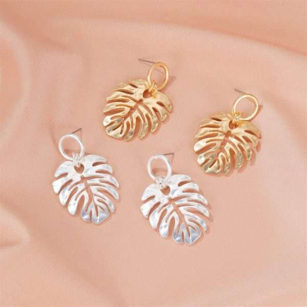 aretes leaf silver - Imagen 2