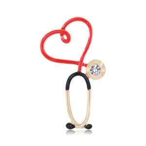broche estetoscopio red heart