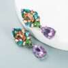 aretes cristales gota barroca lila - Imagen 2