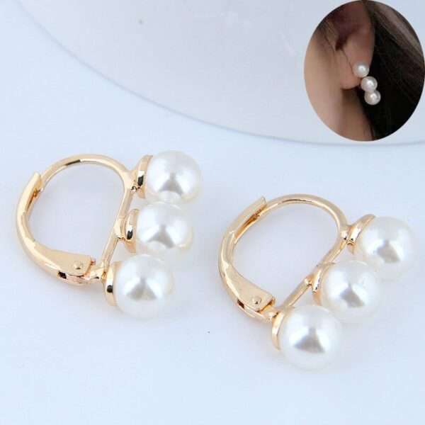 aretes perlas trio white