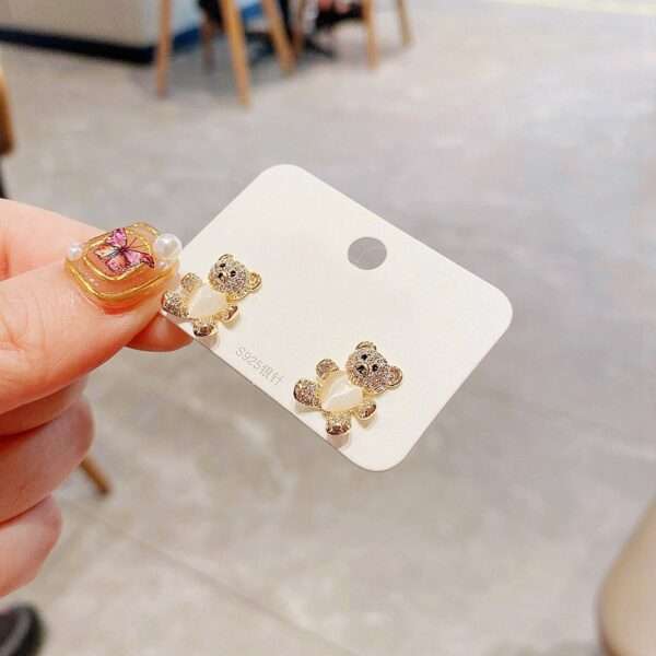 aretes cute bear zircon - Imagen 6