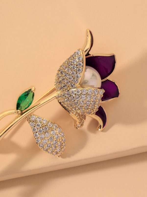 broche pearl flower - Imagen 5