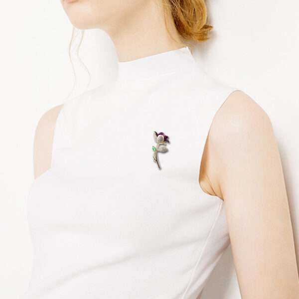 broche pearl flower - Imagen 4