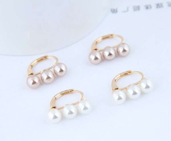 aretes perlas trio white - Imagen 3