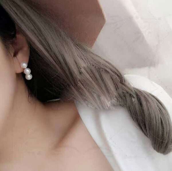 aretes perlas trio white - Imagen 5
