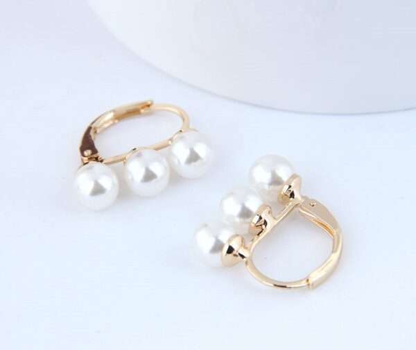 aretes perlas trio white - Imagen 4