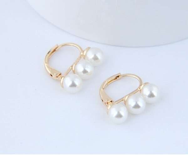 aretes perlas trio white - Imagen 2