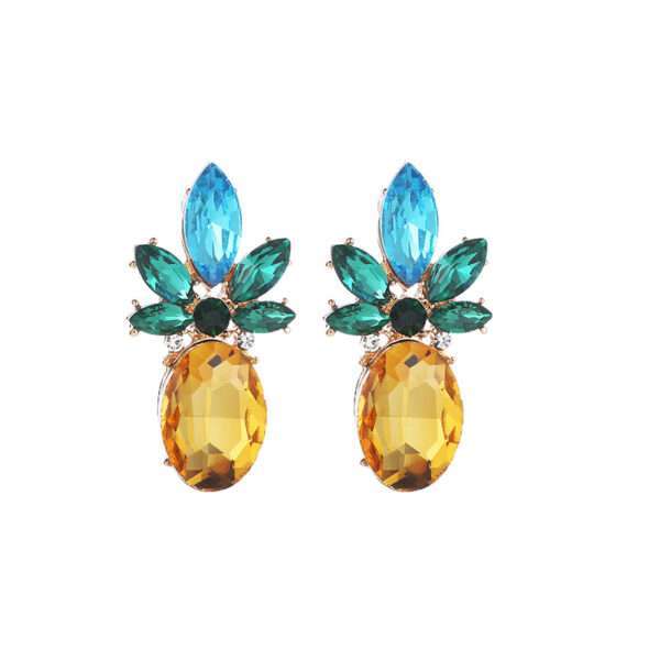 aretes pinas rhinestones - Imagen 4